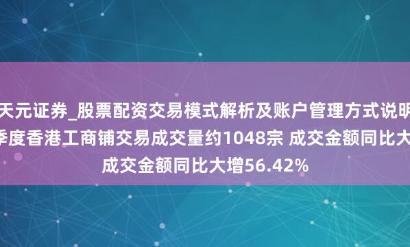 天元证券_股票配资交易模式解析及账户管理方式说明 华夏：一季度香港工商铺交易成交量约1048宗 成交金额同比大增56.42%